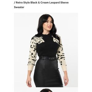 Unique vintage leopard sweater NWOT